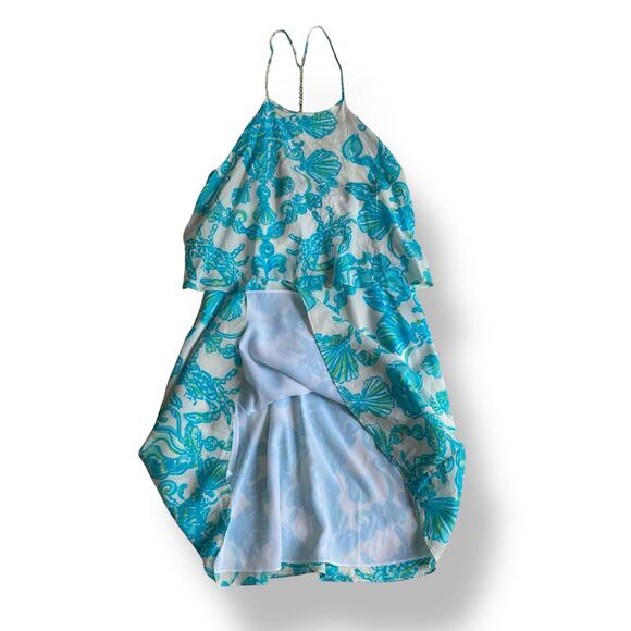 Lilly Pulitzer Silk Whistler Halter Mini Dress Womens Size 8 in Resort White - Picture 5 of 10